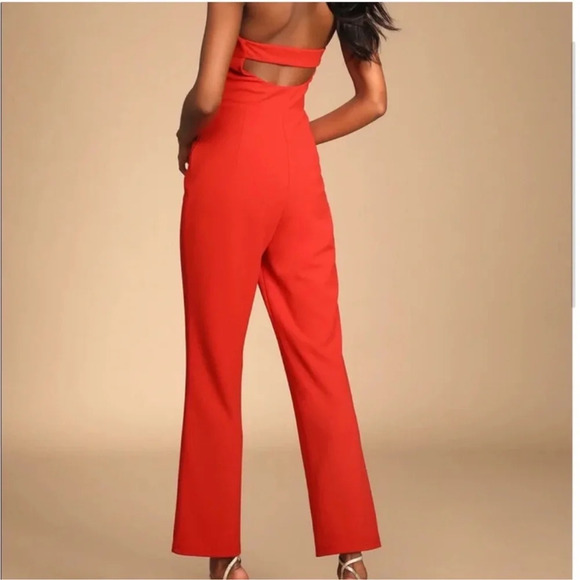 Lulu’s Strapless Jumpsuit Red XL - Picture 2 of 7